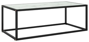Mesa de centro 100x50x35 cm vidro mármore branco