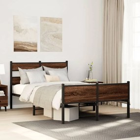 Estrutura cama s/ colchão derivados madeira carvalho castanho