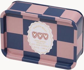 Vela perfumada em lata A Dopo Hearts (madeira de rosa, baunilha)