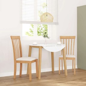 vidaXL Cadeiras de jantar com almofadões 2 pcs madeira maciça natural