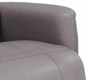 Cadeira massagens reclinável c/apoio pés couro artificial cinza