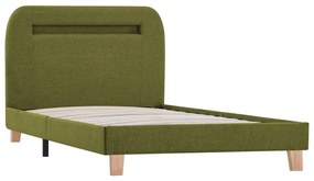 Estrutura de cama com LED em tecido 90x200 cm verde