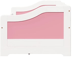 Sofá-cama com 3 gavetas sem colchão 90x200 cm IRUN branco&amp;rosa