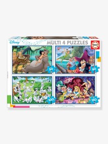 Lote de 4 puzzles progressivos, de 50 a 150 peças, Multi 4 Clássicos Disney®, da EDUCA branco escuro liso com motivo