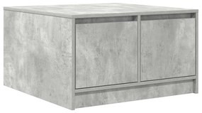 Mesa de centro com gavetas 70,5x70x40 cm cinzento-cimento