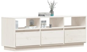 Móvel de TV 140x37x50 cm madeira de pinho maciça branco
