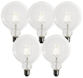 Conjunto de 5 Lâmpadas LED E27 Reguláveis G125 5W 450 lm 3000K