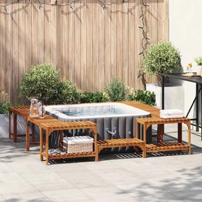 Entorno para Banheira de Hidromassagem Castanho 230 x 230 cm