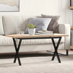 Mesa de centro estrutura em X 90x40x45,5 cm pinho/aço