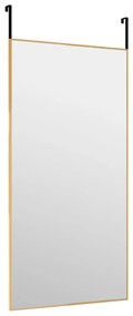 Espelho para porta 40x80 cm vidro e alumínio dourado