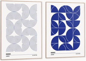 Impressões digitais emolduradas Bauhaus Shapes, conjunto de 2
