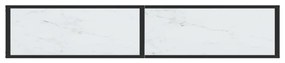 Mesa consola mármore branco 180x35x75,5 cm vidro temperado
