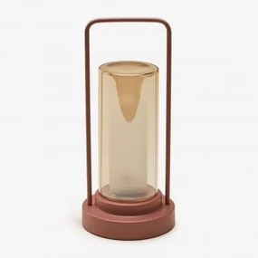 Lâmpada De Mesa Led Sem Fios Para Exterior Em Ferro E Vidro Sorlix Terracota - Sklum