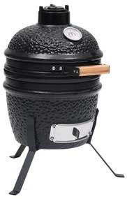 vidaXL Churrasqueira/defumador Kamado 2-em-1 cerâmica 56 cm preto