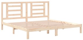 Cama sem colchão 200x200 cm madeira de pinho maciça