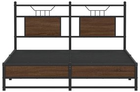 Estrutura cama s/ colchão derivados madeira carvalho castanho