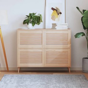 Portas de armário 4 pcs com design de persiana pinho maciço