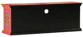 Móvel de TV 110x30x40 cm madeira de mangueira maciça rosa