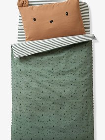 Agora -25%: Fronha de almofada para bebé, urso Green Forest castanho medio liso com motivo