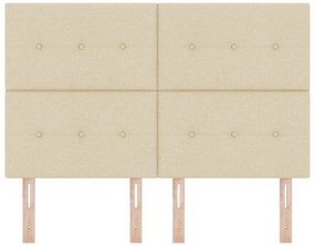 Cabeceira vidaXL Estofada com Botões Creme 160 cm Tecido