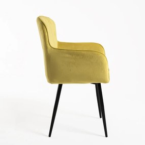 Cadeira Dalye Veludo - Amarelo