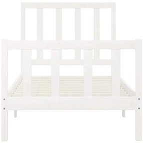 Estrutura de cama 100x200 cm madeira maciça branco