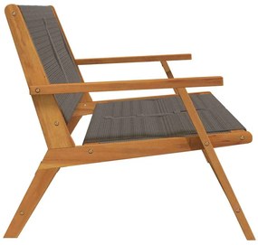 Banco de Jardim Cinza 76x122x73 cm Madeira Sólida de Acácia