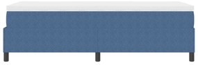Cama Box Spring com Colchão Azul 100x200 cm Tecido Corduroy