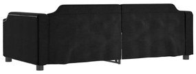 Sofá-cama com gavetão e gavetas 80x200 cm tecido preto