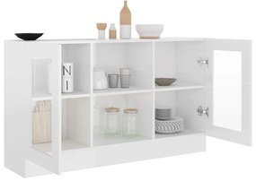 Armário vitrine derivados de madeira branco brilhante