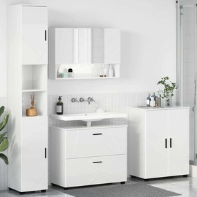 vidaXL Conjunto de Móveis para Banheiro 4 pcs Branco brilhante