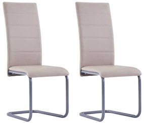 vidaXL Cadeiras de jantar cantilever 2 pcs couro artificial cappuccino