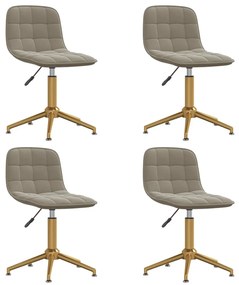 vidaXL Cadeiras de jantar giratórias 4 pcs veludo cinzento-claro