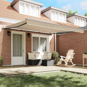 Toldo Manual Bege 400 × 350 cm Poliéster