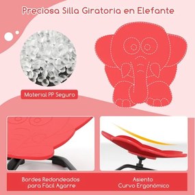 Cadeira giratória sensorial para crianças para autismo com base metálica antiderrapante Rotação 360° 54 x 50 x 25 cm Vermelho