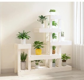 Suporte para plantas 92x25x97 cm pinho maciço branco