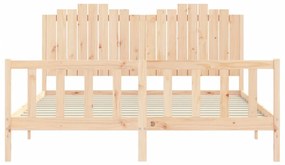 Estrutura de cama com cabeceira 180x200 cm madeira maciça