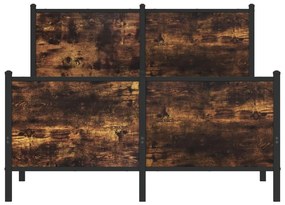 Estrutura de cama sem colchão 120x200 cm metal carvalho fumado