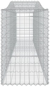 Cestos gabião arqueados 2 pcs 400x50x80/100cm ferro galvanizado
