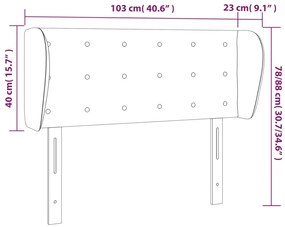 Cabeceira de cama c/ abas tecido 103x23x78/88 cm verde