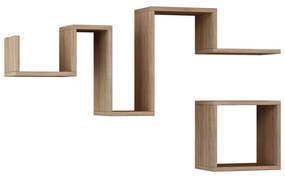 Estante de Parede Follow – Carvalho – Grande: 116x45x20 cm, Pequena: 3