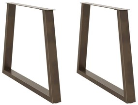 Pés para mesa de jantar em formato de V, 2 peças, aço natural, 100x(72