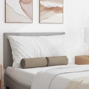 vidaXL Almofadas de Apoio 2 pcs Cinzento-acastanhado Ø 15 x 40 cm