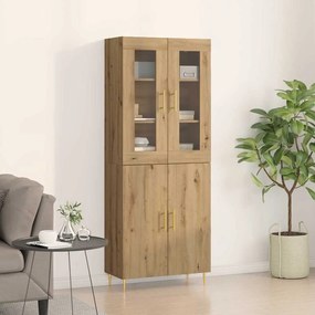vidaXL Highboard Artesanal de Carvalho 69.5x34x180 cm Madeira engenheirada
