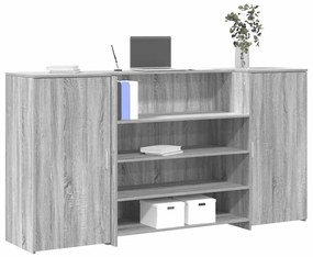 vidaXL Balcão recepção 200x50x103,5 cm madeira cinzento sonoma