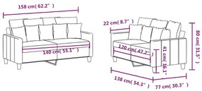 2 pcs conjunto de sofás com almofadões tecido cinzento-escuro