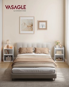 Conjunto de 2 mesas de cabeceira 30 x 40 x 60 cm Coleção Custos com compartimentos abertos para uso versátil, brancas