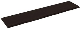 vidaXL Tampo de mesa 180x40x(2-4) cm carvalho tratado castanho-escuro