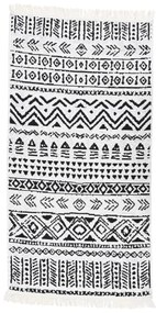 vidaXL Tapete 80x150 cm algodão preto e branco