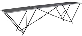 Mesa/bancada de trabalho dobrável MDF e alumínio 300x60x78 cm